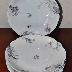 Haviland & Co. "L" Mark, Limoges Set of Five 7 1/2" Plates from late 1800's.