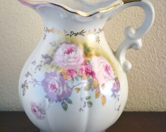 ヴィンテージ KPM 花柄フルーツボウル - 4個セット、ゴールドリム