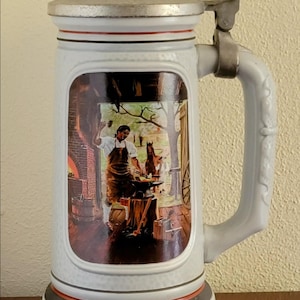 Beer Stein, &quot;The Blacksmith&quot; from The Building of America Stein Collection 1985