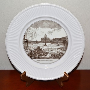 Wedgwood China Plate Piazza Di San Pietro Scenes from Italy Made in England in the 1950&#39;s