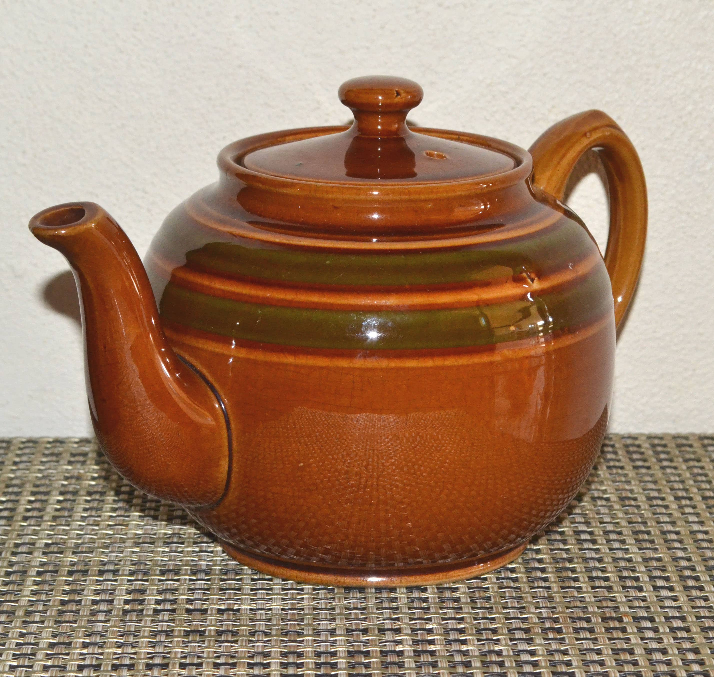 Sadler Brown Betty Teapot With Dark Brown Bands, Vintage Etsy