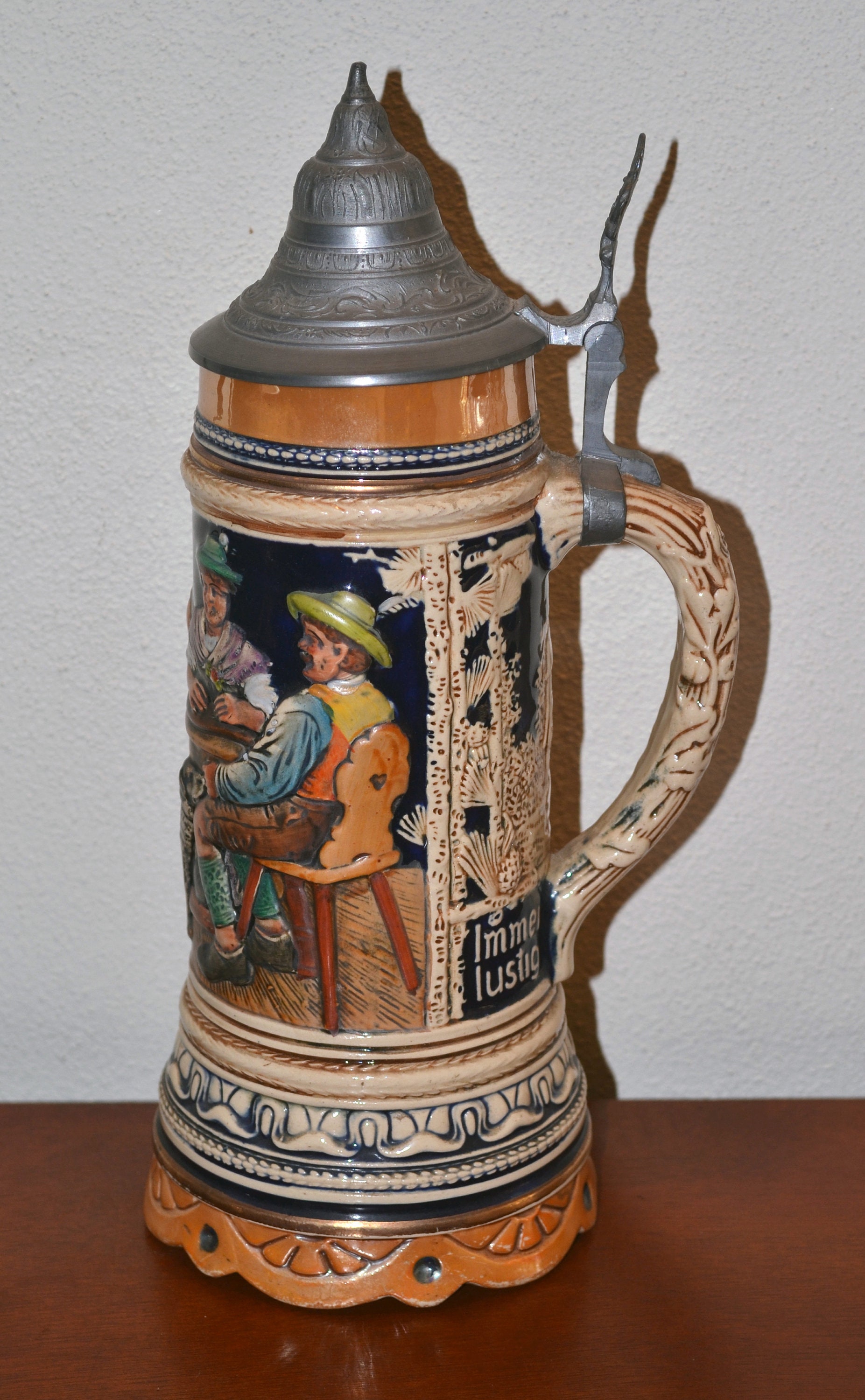 Columbus Lidded Beer Stein Gerz Germany New