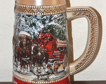 Budweiser 1987 Anheuser-Busch Collector Series &#39;C&#39; Holiday Stein