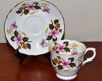 Crown Staffordshire Vintage Footed Cup & Saucer Set Windermere Made from 1932 to 1956