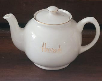Théière Harrods vintage par James Sadler & Sons avec tasses Hornsea en bonus