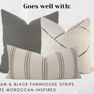 Medium Grey Woven Pillow Cover // hand made home, charcoal gray textured throw pillow, minimalist modern decorative pillow image 4