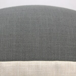 Medium Grey Woven Pillow Cover // hand made home, charcoal gray textured throw pillow, minimalist modern decorative pillow image 2