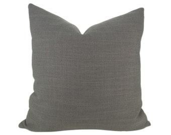 Medium Grey Woven Pillow Cover // hand made home, charcoal gray textured throw pillow, minimalist modern decorative pillow