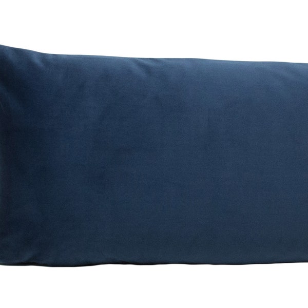 Blue Velvet Lumbar Pillow Etsy