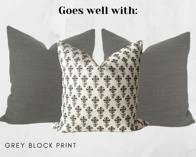 Medium Grey Woven Pillow Cover // hand made home, charcoal gray textured throw pillow, minimalist modern decorative pillow image 5