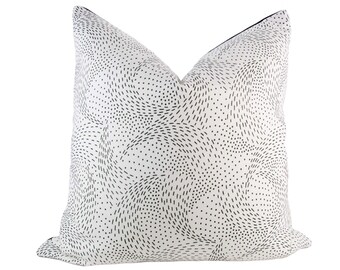Black & White Dot Dash Pillow Cover // handmade throw pillow, scandinavian modern pillow, minimalist neutral decor