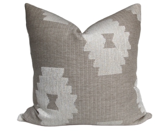 Sandy Beige Southwest Pillow Cover // hand made throw pillow, modern metal zipper, neutral home decor