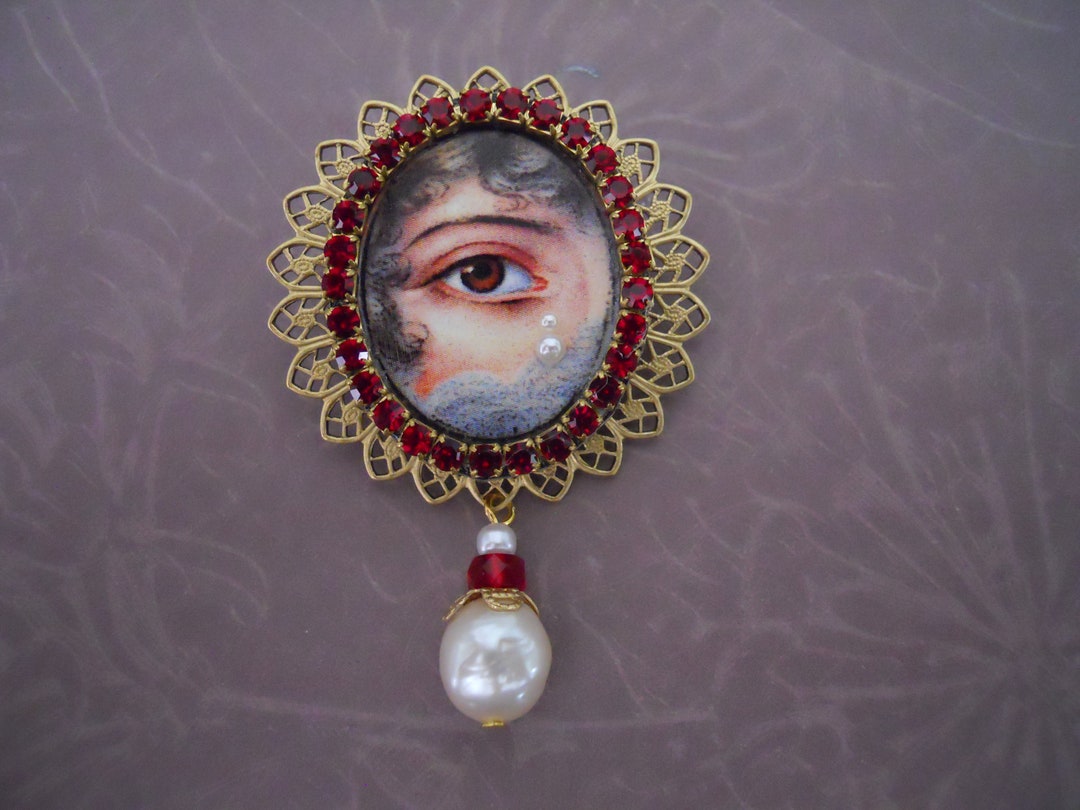 Lover's Eye Brooch Pin Antique Inspired Hand Etsy
