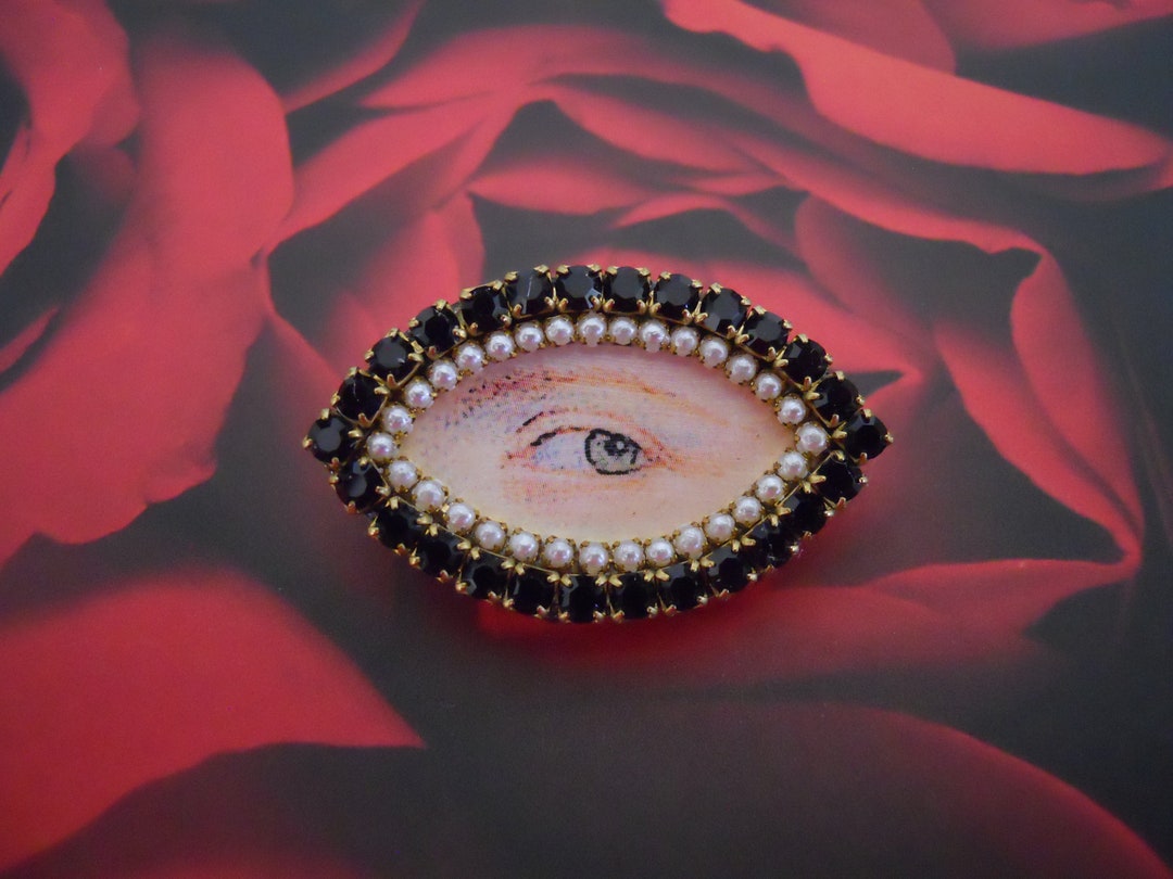 Lover's Eye Brooch Pin Antique Inspired Black Etsy