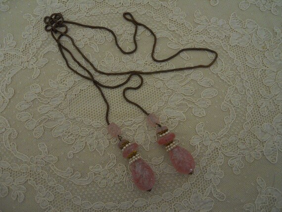 Antique Vintage Lariat Flapper Necklace Beautiful