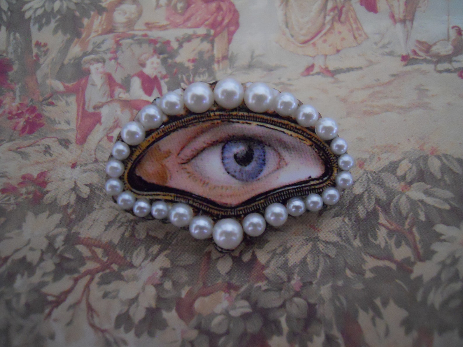 Lover's Eye Brooch Pin Antique Look Hand Etsy
