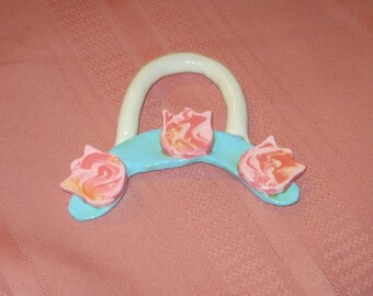 Pink and blue tulip wall hanging