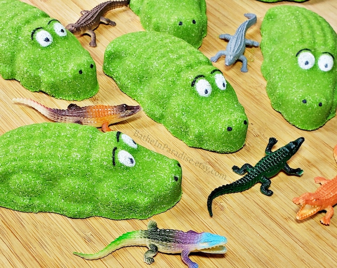 Gator Bath Bomb with Surprise Toy Inside - Kids Crocodile Alligator