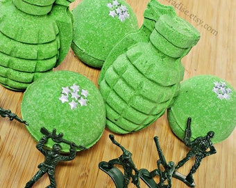 Bombes de bain jouets militaires pour hommes | Forme de grenade en option | Bombes de bain surprises pour enfants