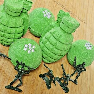 Army Men Toy Bath Bombs | Optional Grenade Shape | Surprise Bath Bombs for Kids