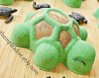 Turtle Bath Bomb with Toy Surprise, Kids Bath Fizzer