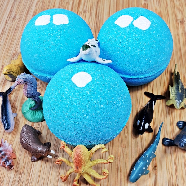 2 Toys Inside Optional! Under The Sea Bath Bomb | Sea Creature Toy Bath Bomb | Toy Inside Fizzy | Children's Bath Bomb