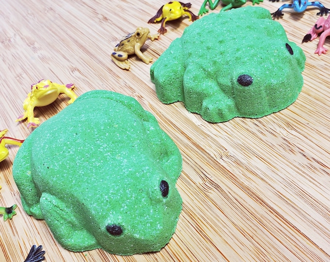 Frog Bath Bomb with Toy Surprise Inside  Kids Fizzy Fun, Two Sizes