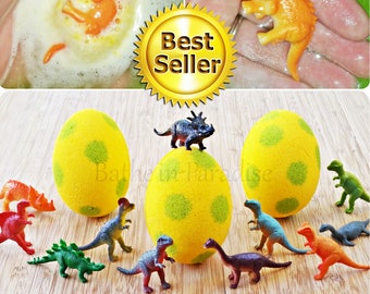 3 Toys Inside Option! Dino Egg Bath Bomb (1) | Dinosaur Inside | Kids Surprise Fizzy