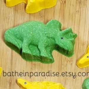 Dinosaur Bath Bomb with Dino Toy Surprise Inside for Kids Green Triceratops
