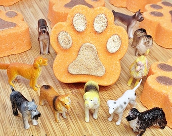 Puppy Toy Inside Paw Shape Bath Bomb | Childrens Bath Bombs for Kids