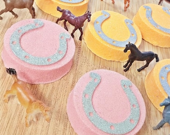 Orange or Pink Giddyup Bath Bomb | Surprise Horse Toy Inside | Cowboy Cowgirl