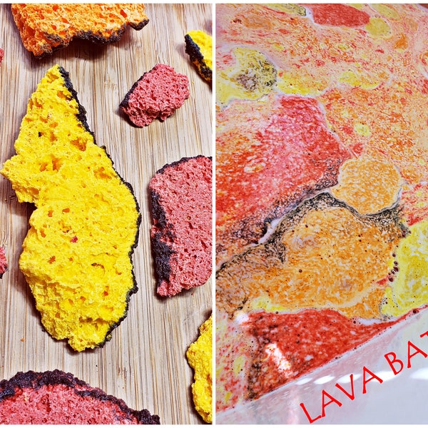 New! LAVA ROCKS Bag of Bath Bombs 6.5 oz |  Bath Bombs for Kids | Volcano Gifts for Children | Science Lover