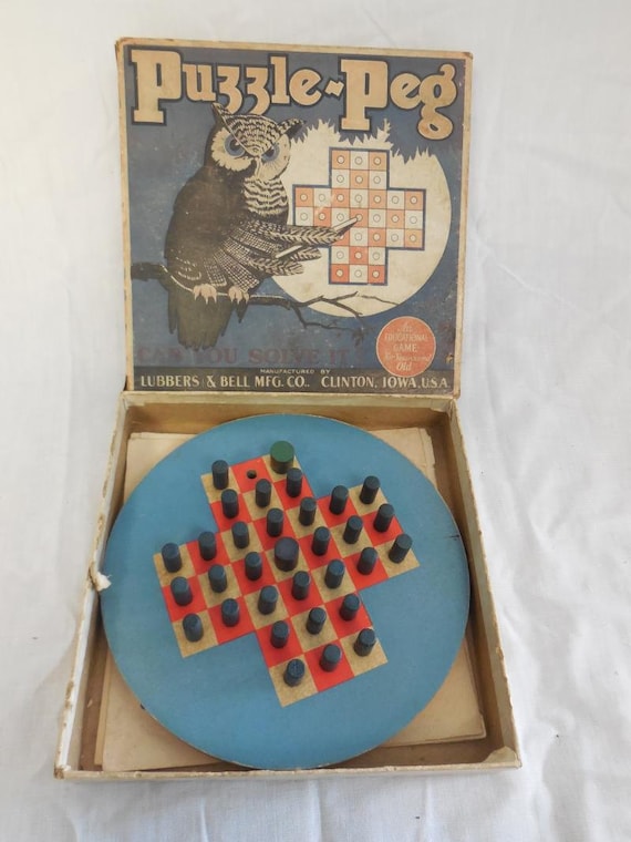 Buy Puzzle Peg Lubbers & Bell Solitaire Game Vintage 1940s Online in India  