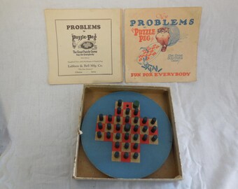 Buy Puzzle Peg Lubbers & Bell Solitaire Game Vintage 1940s Online in India  