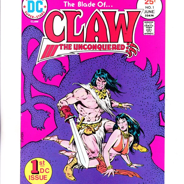 Claw The UnConquered #1 | "The Sword And The Silent Scream" | DC Comics | Bronze Age | Vintage Comic |