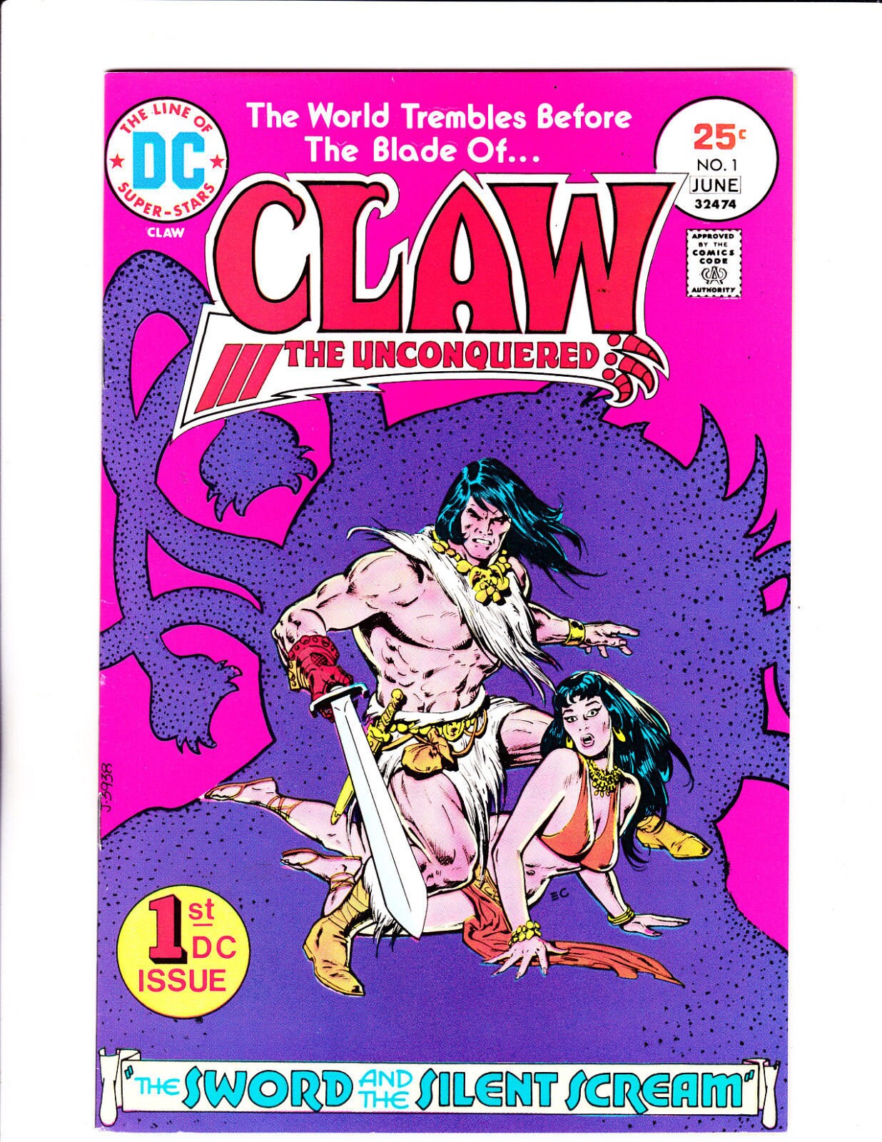 Claw the Unconquered 1 the Sword and the Silent Scream DC Comics Bronze Age  Vintage Comic - Etsy