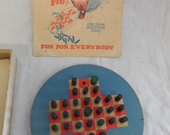 Buy Puzzle Peg Lubbers & Bell Solitaire Game Vintage 1940s Online in India  