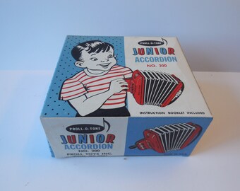 Proll-O-Tone Junior Accordion | Original Box | Looks New | Vintage No 200 | Retro | Toy Instrument |