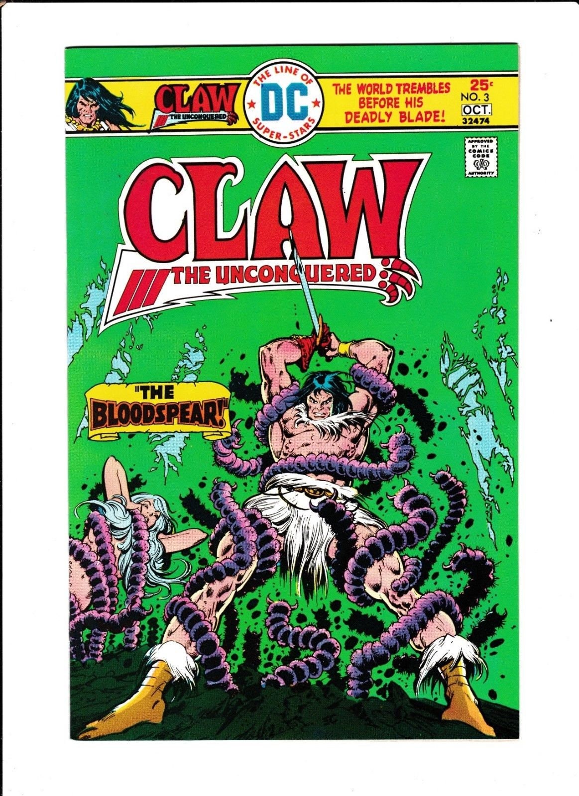 Claw the Unconquered 3 the Bloodspear DC Comics Bronze Age Vintage Comic -  Etsy