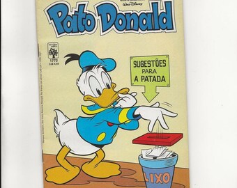 Pato Donald #1773 Brazilian Suggestion Box / Trash Can Cover 1986