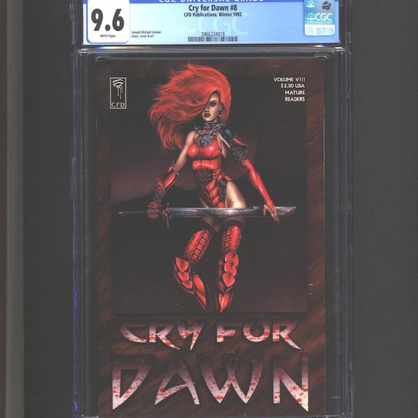 Cry For Dawn #8 CGC 9.6  Joseph Michael Linsner Story, Cover & Art  1992