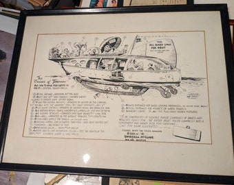 Darrell McClure original boating art 1950's?