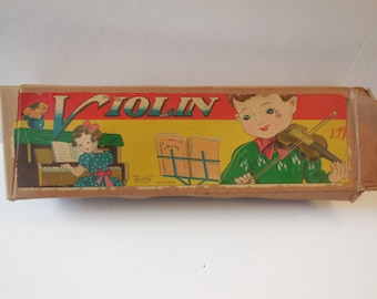 Asahi Toy Violin | Vintage | Made in Japan | Toy Instrument | Original Box | 1950s |