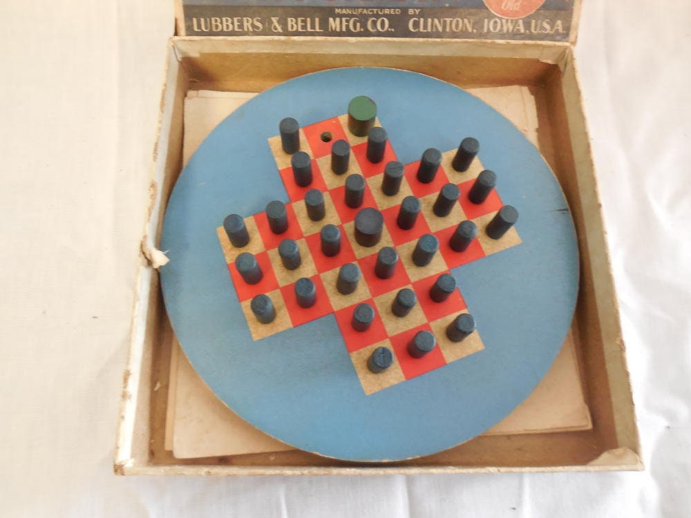 Buy Puzzle Peg Lubbers & Bell Solitaire Game Vintage 1940s Online in India  