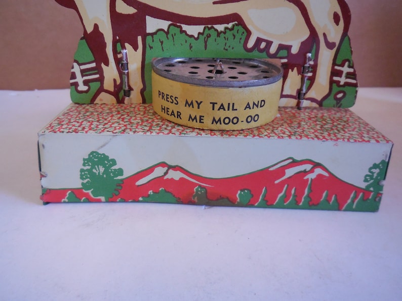 1960s Bossy the Moo Cow Original Box | Vintage Tin Litho Toy
