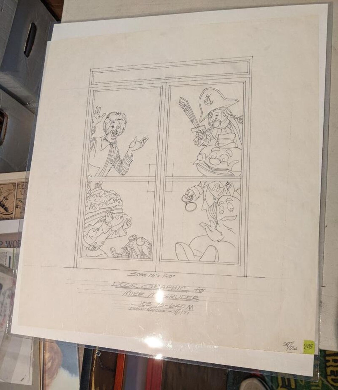 Mcdonald's Door Graphic Sketch for Mike Magruder Drawn by Wes Cook 1977 ...