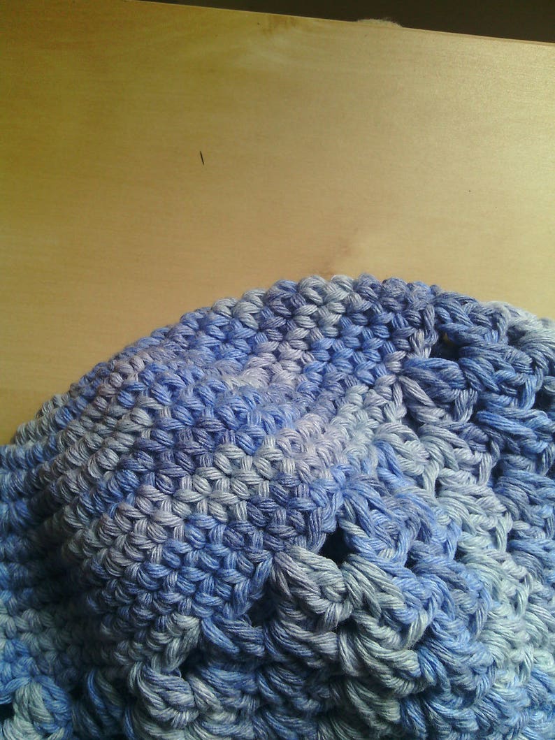 cap summer cloche ecological cotton blue delav\u00e8 cotton crochet hat for girls