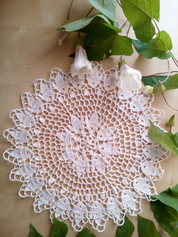 Centrino Pizzo Crochet Centro In Cotone Shabby Etsy