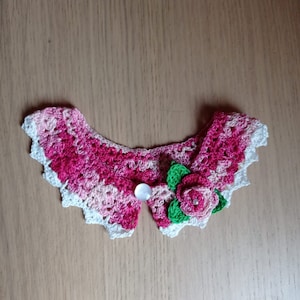 Crochet collar, lace collar, little girl dress collar, collar with flowers, elegant little girl collar, little girl clothing