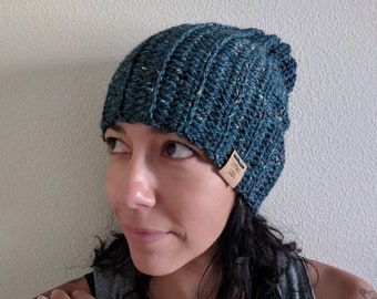 City Tweed Slouch Hat, Winter Hat, Crochet Hat, Crochet Toque, Crochet Beanie, Handmade Beanie, Ready To Ship